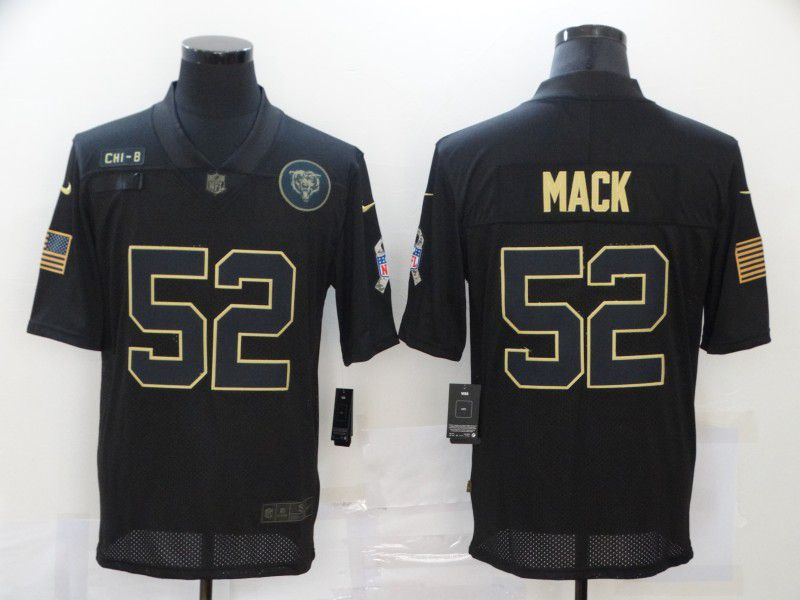 Men Chicago Bears #52 Mack Black gold lettering 2020 Nike NFL Jersey->chicago bears->NFL Jersey